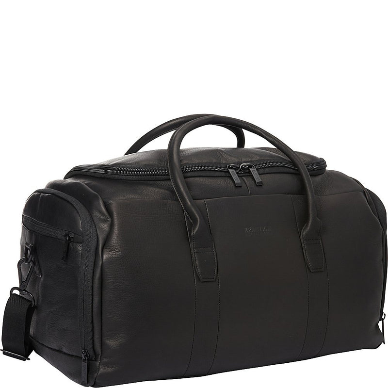 Kenneth Cole REACTION Duff Guy Colombian Leather 20" Single Compartment Top Load Travel Duffel Bag, Black