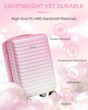 LARVENDER Carry on Luggage 22x14x9 Airline Approved, Expandable 20 Inch Hardside Suitcase with Wheels TSA Lock, PC+ABS Lightweight Carry on Suitcases for Women, Peach Sparkling (20/DB/TB)