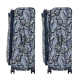 London Fog Mayfair 25 Inch Expandable Spinner Softside Suitcase, Navy White Paisley