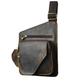 Le'aokuu Mens Fashion Casual Tea Designer Travel Hiking Crossbody Chest Sling Bag Rig One Shoulder Strap 214