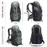 Bseash 50L Hiking Backpack, Water Resistant Lightweight Outdoor Sport Daypack Travel Bag for Camping Climbing Skiing Cycling (Army Green - With Shoe Compartment)