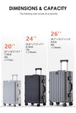 HotWay PC Hard Shell Carry On Luggage with Aluminum Frame, Suitcase with Cup Holder and USB Port, Zipperless Luggage for Business Travel (Silver, Carry On 20Inch)
