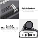 mixi 26 Inch Large Checked Luggage PC Hard Shell Suitcase Top Opening Aluminum Frame Travel Suitcases with Wheels, Rock Gray