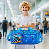Kids Duffle Bag for Boys, Water Resistant Travel Bag with Separate Shoe Compartment for Sports, Gym, Overnight Weekender - Truck
