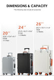 20 Inch Carry On Luggage with Leather Handle, PC Zipperless Suitcase with Spinner Wheels and TSA Locks, 22x14x9 Airline Approved Luggage for Travel, Silver