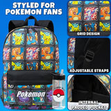 Get Trend Pokemon Boys Backpack and Water Bottle, 2 Piece Set