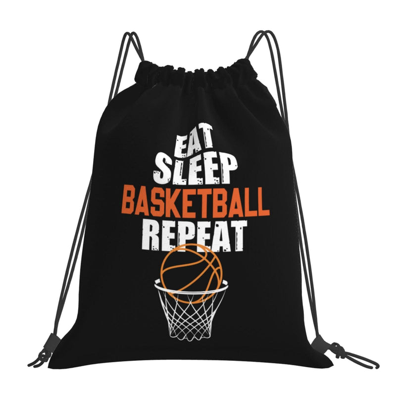 AIMASTZ Eat Sleep Basketball Repeat Unisex Drawstring Backpack Bag Sport Gym Swim Travel Sackpack