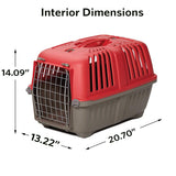 MidWest Homes for Pets Spree Travel Carrier – Hard-Sided Dog & Cat Carrier, Small Pet Travel Crate with Handle, Ventilated Design, Easy Assembly, 22-Inch, Green