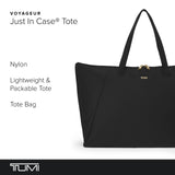 TUMI - Just In Case Tote - Foldable, Lightweight and Compact, Packable Travel Bag - Folds Into Included Pouch - Large, Black with Gold Hardware