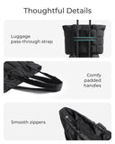 BAGSMART Expandable Tote Bag for Women, Puffer Work Tote Handbag, Quilted Carry On Bag for Travel Gym, Black, Large