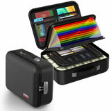 EDMUED Fireproof Document Box with Combination Lock - Fire & Water Resistant Hard Case Safe Box for Important Documents, Certificates, Laptops, Passports (Matte Black)