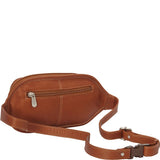 Piel Leather Multi-Zip Oval Waist Bag, Saddle, One Size