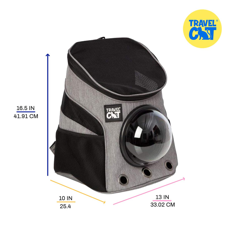 Fat Cat Backpack Carrier - Airline Approved Cat Carrier with Space Capsule Bubble for for Small Cats, Kitten - Premium Grey Heather Cat Carrier Backpack for Outdoor, Travel, Hiking, Pet Supplies