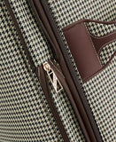 London Fog Cambridge 20" Expandable Spinner Carry-On Softside Suitcase with Padded Laptop Compartment, Olive Houndstooth