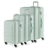 SwissGear 7366 Signature Hardside Expandable Luggage with Spinner Wheels, TSA Lock, Cup-Holder, Clearly Aqua, 3-Piece Set (19/23/27)
