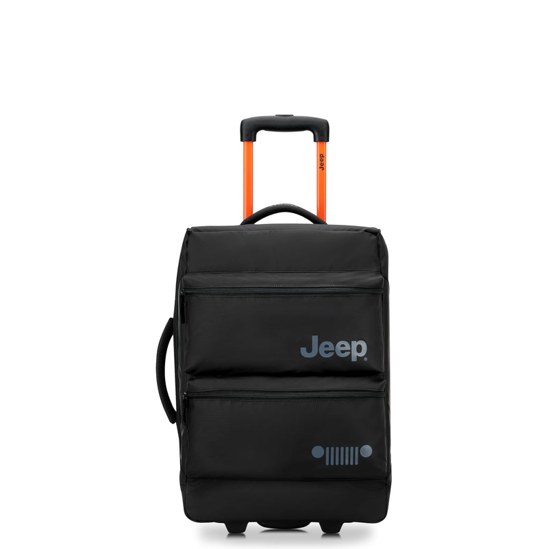 Jeep JS006B Two Wheel Rolling Travel Duffle Bag, Black, 20 Inch