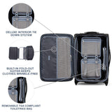 Travelpro Platinum Elite Softside Expandable Carry on Luggage, 2 Wheel Upright Suitcase, USB Port, Men and Women, Shadow Black, Carry On 22-Inch