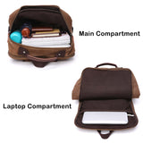 Jahomieo Vintage Canvas Backpack, Resistant Hiking Camping Rucksack Casual Daypack Backpacks for Men&Women Fits 15.6’’ Laptop