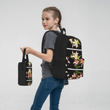 WZYCWB A bouquet of lilies in full bloom Backpack (3-piece set), large capacity backpack, student school bag, pencil case, lunch bag combination