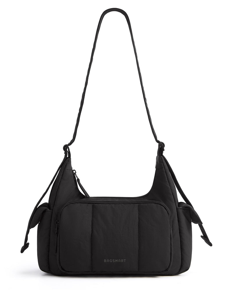 BAGSMART Crossbody Bags for Women, Small Puffer Purses for Women Daily/Travel, 6L Cute Fluffy Hobo Bag with Adjustable Strap