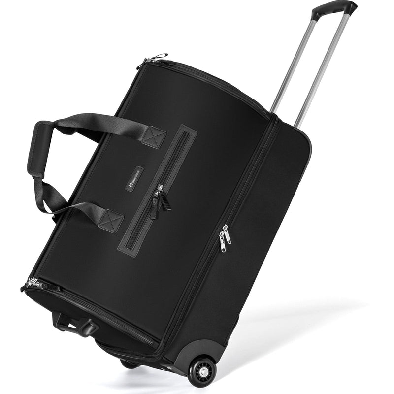 Modoker Convertible Rolling Garment Bag for Travel, Suit Travel Bag with Trolley, Garment Duffel Bag with Wheels & Shoes Compartment for Business Trip, Weekender - Black