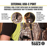 Klein Tools 62800BPCAMO Backpack Tool Bag, Tradesman Pro Extra-Large 40-Pocket Jobsite Camo Tool Backpack with Molded Bottom, Charging Port