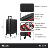 Bioworld Marvel Spider-Man Spider Logo Black 22" 4-Wheel Rolling Luggage
