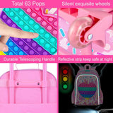 WZLVO 5PCS Kids Luggage for Girls - Cute Love Rolling Suitcase with Wheels, Travel Carry-On for Toddlers & Children