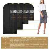 62 - Inch Garment Bags Covers,Hanging Clothes Bag, Suit Cover Bags with Clear Window for Hanging Closet Clothes Storage and Travel (Black)