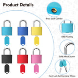 6Pcs Luggage Locks Small Suitcase Locks with Keys Plastic - Covered Mini Padlock for Suitcase Backpack Box Bag