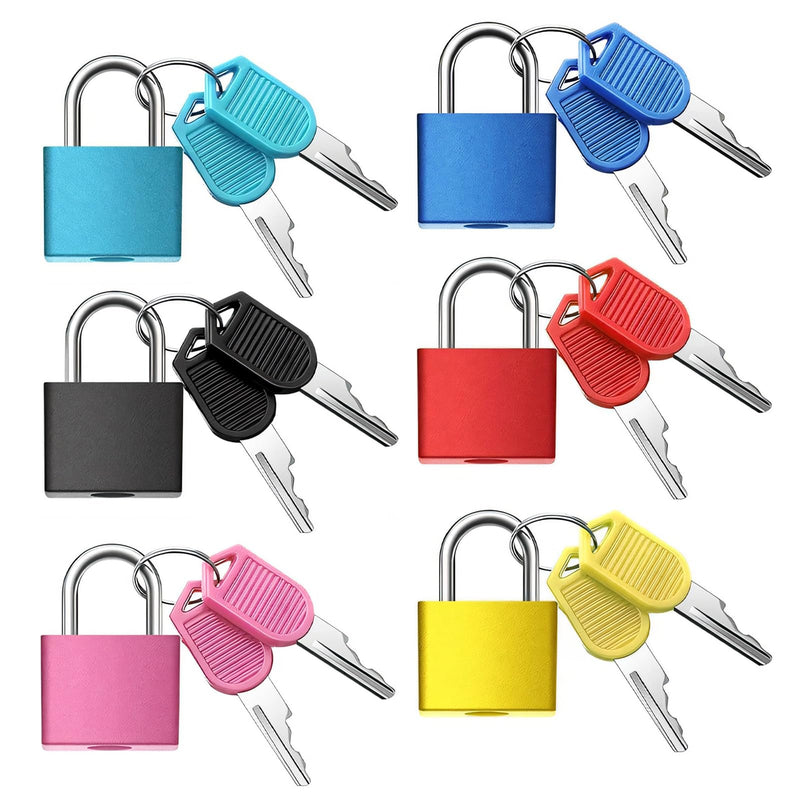 6Pcs Luggage Locks Small Suitcase Locks with Keys Plastic - Covered Mini Padlock for Suitcase Backpack Box Bag