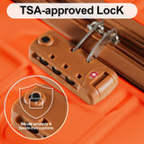 AAIVV 4 Piece Luggage Set Expandable ABS Travel Suitcase Set TSA Lock Hardshell Durable Lightweight Traveling Luggage Sets Gift for Back to School (Orange, 28in26in20in13in)