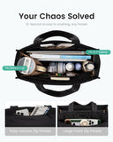 LOVEVOOK Tote Bag for Women, Puffer Work Handbag 15.6 Inch Laptop Purse for Nurse Teacher, Large Quilted Travel Tote Shoulder Bag with Zipper for College Office Clinical Gym, Black