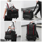 mixi Travel Bag with Wheels Expandable Foldable Luggage Bag Collapsible Rolling Travel Bag Duffel Bag Large Capacity Suitcase for Men Women, Black