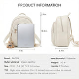 BAGOK Mini Leather Backpack Purse for Women, Small Backpack Purse with Cartoon Charm, Cute Fashion Bag for Girls & Teens
