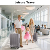 Gets Carry on Luggage Airline Approved,20 Inch Abs+Pc Hardshell Spinner Luggage With Cup Phone Holder and USB Charger,Front Pocket Durable Suitcase for Women Men-Grey