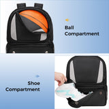 YOREPEK Basketball Backpack, Lightweight Basketball Bag with Ball Holder & Shoes Compartment, Sports Backpack Training Equipment Fit Soccer Volleyball Football