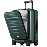 Coolife Carry On Luggage Suitcase : 22x14x9 Airline Approved Travel Luggage with Spinner Wheels, Front Pocket Expandable Hardshell Suitcases with TSA Lock Green