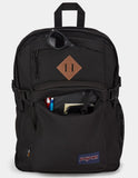 JanSport Main Campus FX Backpack - Travel or Work Bag w 15-Inch Laptop Pack with Leather Trim, Black