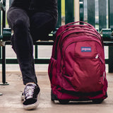 JanSport Driver 8 Rolling Backpack - Wheeled Travel Bag with 15-Inch Laptop Sleeve, One Size, Russet Red