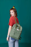 LuckyZ Womens Casual Style Lightweight Canvas Backpack Travel Daypack Small Handbag Purse Army Green