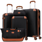 Cosbarn Luggage Sets 5 Piece Suitcases with Wheels, Suitcase Set ABS Hard Case Luggage with TSA Lock Spinner Wheels Durable Travel Luggage