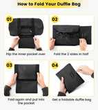 Vorspack Small Duffel Bag 20 Inches Foldable Gym Bag for Men Women Duffle Bag Lightweight with Inner Pocket for Travel Sports - Black