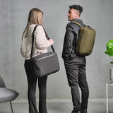 ALPAKA Elements Tech Brief Pro 12L -3-in-1 Recycled Fabric Laptop Briefcase Backpack for 16" Laptop, Anti-Theft Secure with Luggage Pass-Through, Water-Resistant, Fits Tech & Business Essentials,Green