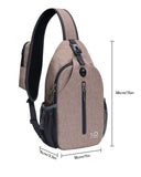 WATERFLY Crossbody Sling Backpack Sling Bag Travel Hiking Chest Bags Daypack (Flaxen)