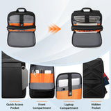 FENRUIEN Slim Laptop Backpack for Men, Water Resistant Light Weight Backpack with USB Charging Port, Black Laptop Bag 15.6 Inch