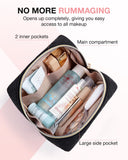BAGSMART Small Makeup Bag, Travel Cosmetic Bag Make Up Pouch Small Travel Zipper Pouch,Water-resistant Toiletry Bag,Makeup Organizer Bag for Women, Black