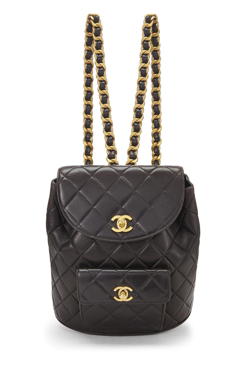 Chanel, Pre-Loved Quilted Lambskin ; Classic Backpack Medium, Black
