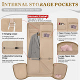 RAINSMORE Garment Bags for Travel Women Convertible Garment Duffle Bag for Hanging Clothes, Large Carry On Garment Bag with Shoe Bag & Wet Pocket, Foldable Dress Suit Business Travel Weekender Bags