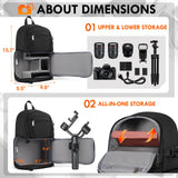 RAINSMORE Camera Bag Small DSLR & Mirrorless Camera Case for Photographers Waterproof Sling Crossbody Camera Bag with Removable Divider & Tripod Holder Fits Canon Rebel/Nikon D3500/Sony A6000 Series